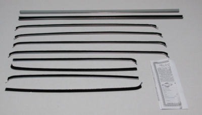 1955-57 Chevy 4 Door Wagon Bel Air Authentic Window Felts Whiskers Kit& Division Bars (10pcs)