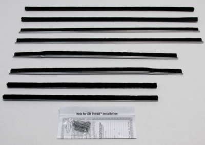 1959-60 Impala 4 Door Sedan Authentic Window Felts Whiskers Kit (8pcs)