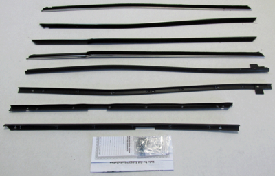 1965-66 Impala 4 Door Hardtop With Buick Special Molding Authentic Window Felts Whiskers Kit (8pcs)