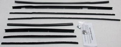 1967-68 Bel Air & Biscayne 2 Door Sedan Authentic Window Felts Whiskers Kit (8pcs)