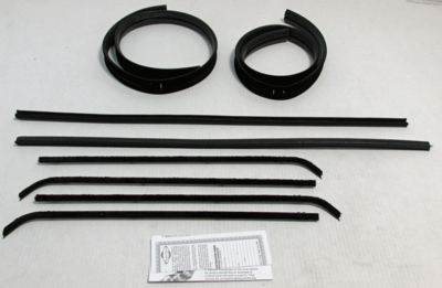 1964-66 G.M. Truck Superkit Authentic Window Felts Whiskers Kit, Division Bars, & Upper Channels (8pcs)