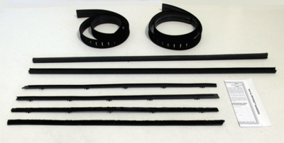 1967-72 G.M. Truck Superkit Authentic Window Felts Whiskers Kit, Division Bars, & Upper Channels (8pcs)