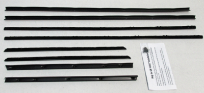 1962-65 Nova & Chevy II Convertible Replacement Window Felts Whiskers Kit (8pcs)