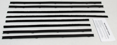 1962-65 Nova & Chevy II 2 Door Sedan Replacement Window Felts Whiskers Kit (8pcs)