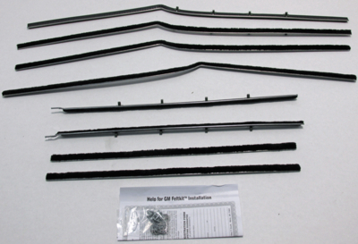 1957 Oldsmobile 98 4 Door Hardtop Authentic Window Felts Whiskers Kit (8pcs)