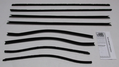 1966-67 Cutlass Supreme 2 Door Hardtop Authentic Window Felts Whiskers Kit W/ Buick Special Molding (8pcs)