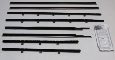 1959-60 Pontiac 4 Door Station Wagon Authentic Window Felts Whiskers Kit (8pcs)