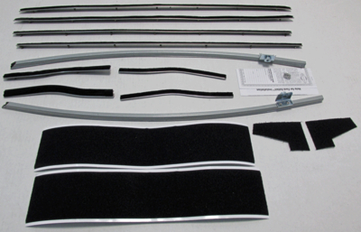 1964 1/2-66 Mustang Coupe & Convertible Deluxe Authentic Window Felts Whiskers Kit