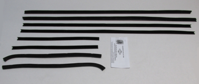 1968-69 Torino 2 Door Hardtop Authentic Window Felts Whiskers Kit Used With Chrome (8pcs)