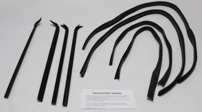 1973-79 Ford Truck Superkit Authentic Window Felts Whiskers Kit, Division Bars, & Upper Channels (8pcs)