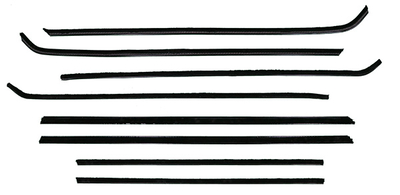 1964-65 Belvedere II 4 Door Sedan Authentic Window Felts Whiskers Kit (8pcs)