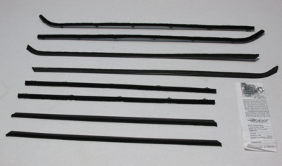 1963-65 Mopar B-Body 4 Door Sedan Authentic Window Felts Whiskers Kit (8pcs)