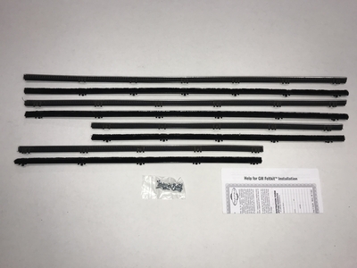 1965-69 Corvair 4 Door Sedan with Stainless Bead Authentic Window Felts Whiskers Kit (8pcs)