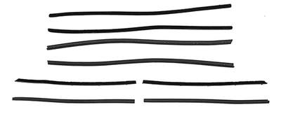 1968-69 Fairlane 4 Door Sedan Authentic Window Felts Whiskers Kit (8pcs)