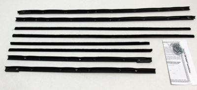 1965 Skylark 2 Door Hardtop Authentic Window Felts Whiskers Kit With Buick Special Molding (8pcs)