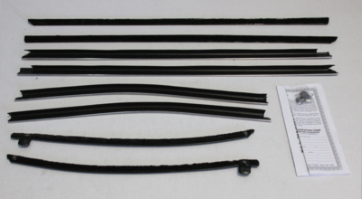 1968 Skylark GS Convertible Authentic Window Felts Whiskers Kit With Buick Special Molding (8pcs)