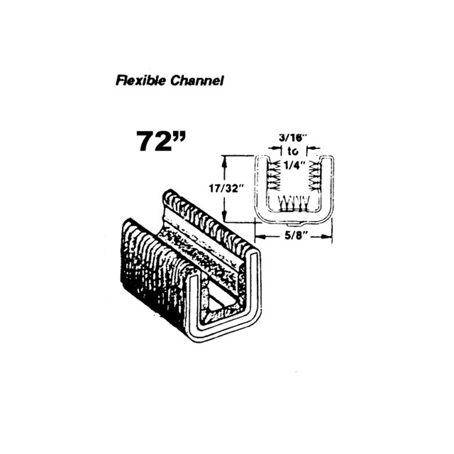 Metro 72 Flexible glass-run channel for Buick Apollo 1973-1975; WC 3003-18