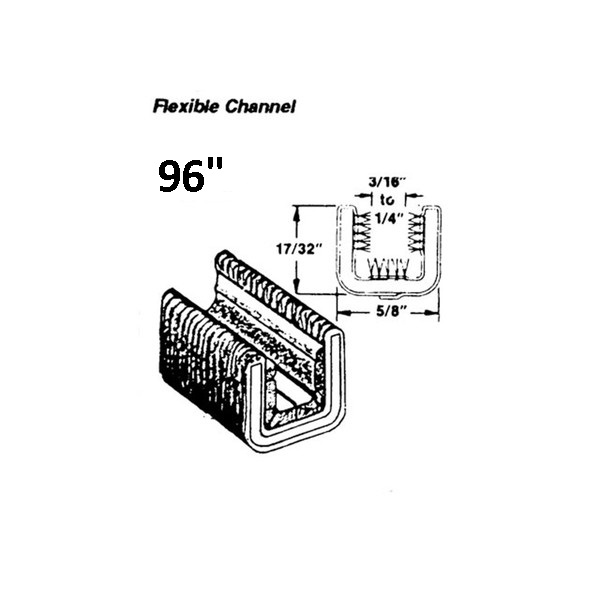 Metro Flexible Glass-Run Channel 96 in. Long, Unbeaded, Pile-lined; WC 26-96