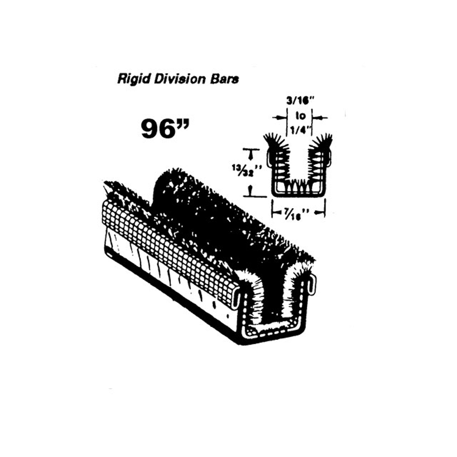 Metro Rigid division-bar channel For Chrysler 300, Imperial 1955-1959; WC 41-96