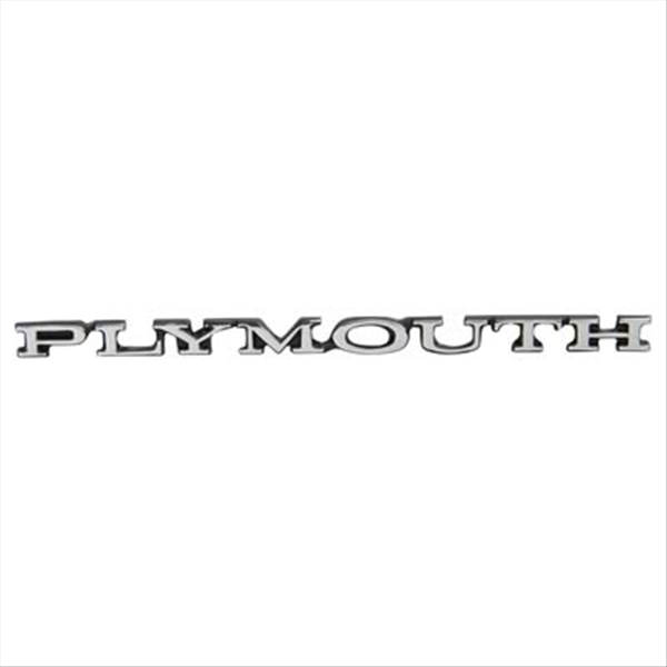 1973-1974 Plymouth B-Body Header Panel Emblem - 5.5" Long, Adhesive Backed OEM-Style Replacement