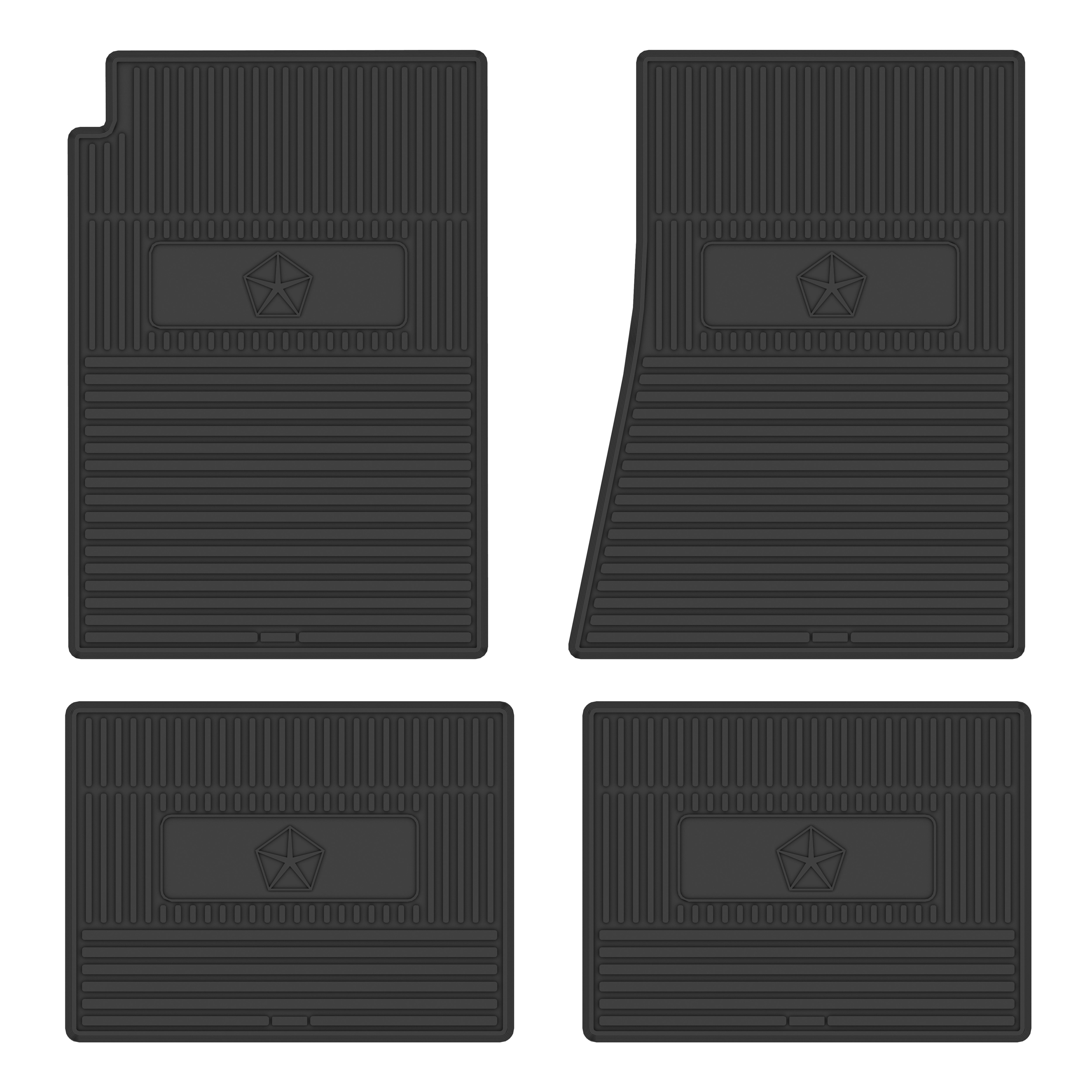 1967-1976 Dodge/Plymouth A-Body Next Generation Custom Vintage Rubber Floor Mats Package