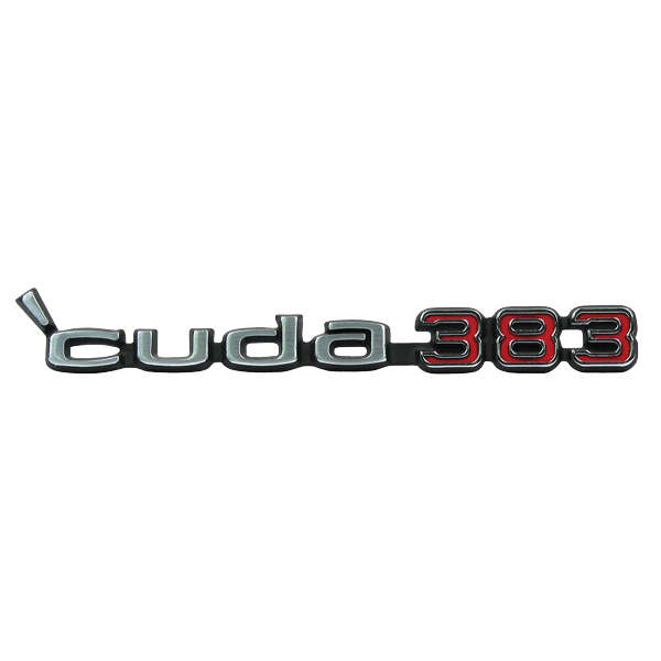 1970-1971 Plymouth Cuda Rallye Dual Scoop or Shaker Hood 'Cuda 440 Emblem - 2-Pin Mount (3462272), Includes Retainers