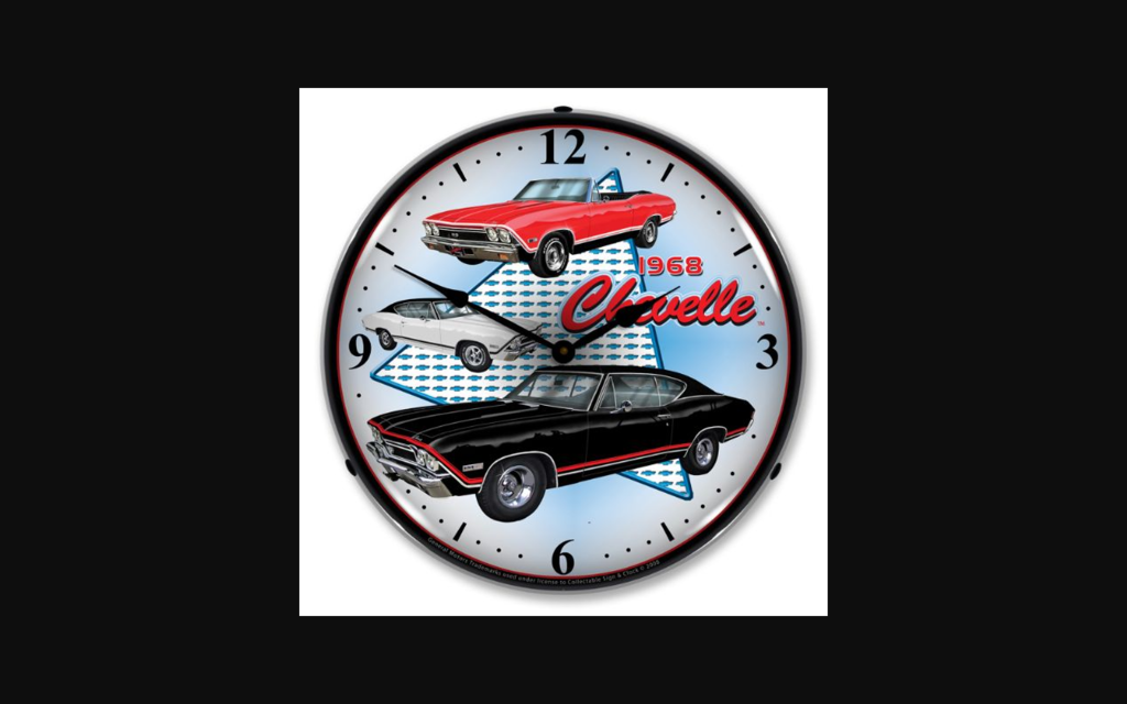 1968-1968 Chevrolet Chevelle LED Clock. 3 Cars