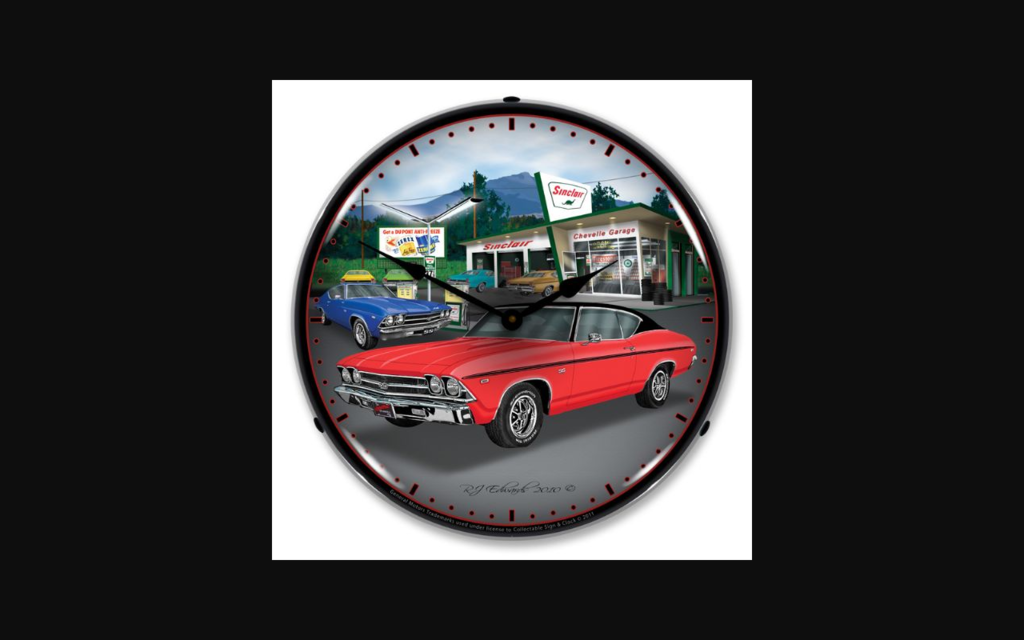 1969-1969 Chevrolet Chevelle LED Clock. Sinclair Gas