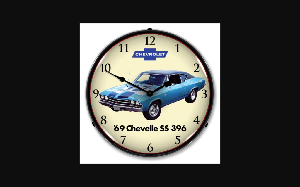 1969-1969 Chevrolet Chevelle LED Clock. SS 396