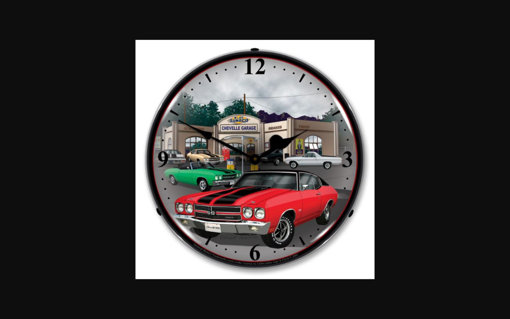 1970-1970 Chevrolet Chevelle LED Clock. Sunoco Garage