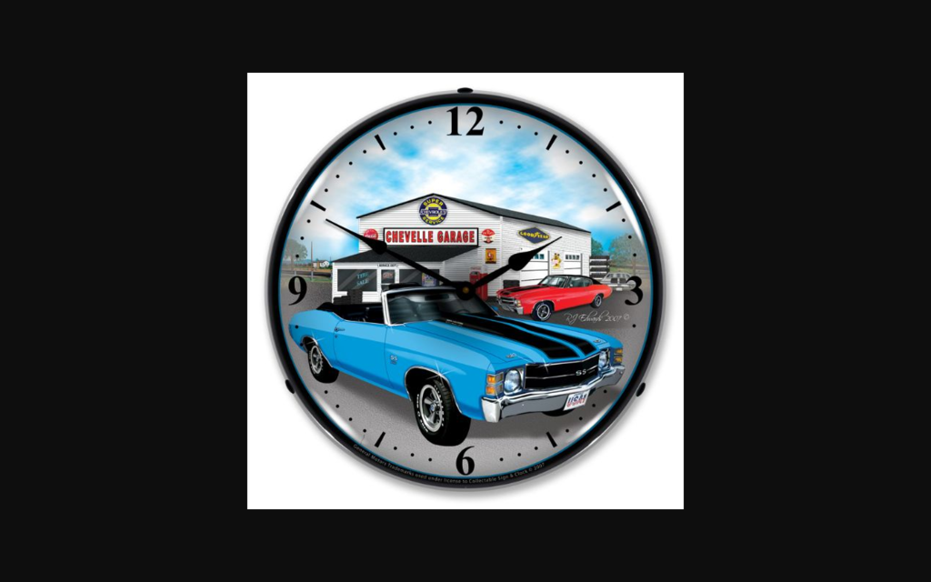 1971-1971 Chevrolet Chevelle LED Clock. Chevy Garage