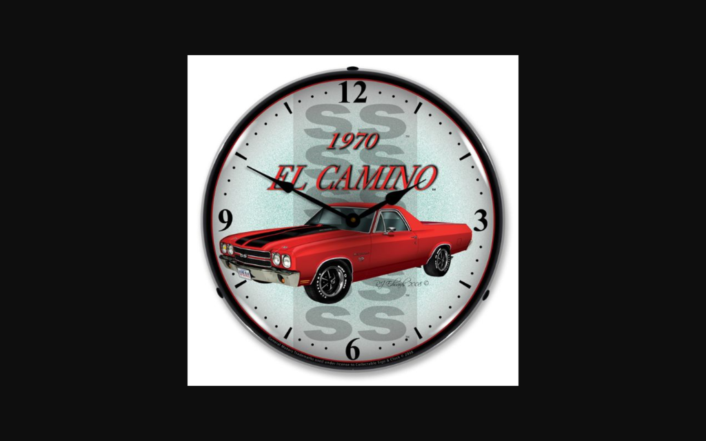 1970-1970 Chevrolet El Camino LED Clock. SS- Red