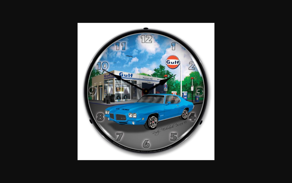 1971-1971 Pontiac GTO LED Clock. Gulf Gas Station