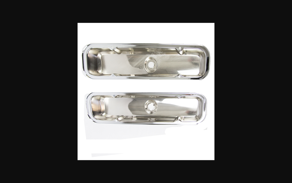 1967-1981 Pontiac GTO 400/455 Valve Covers W/O Drippers - Chrome