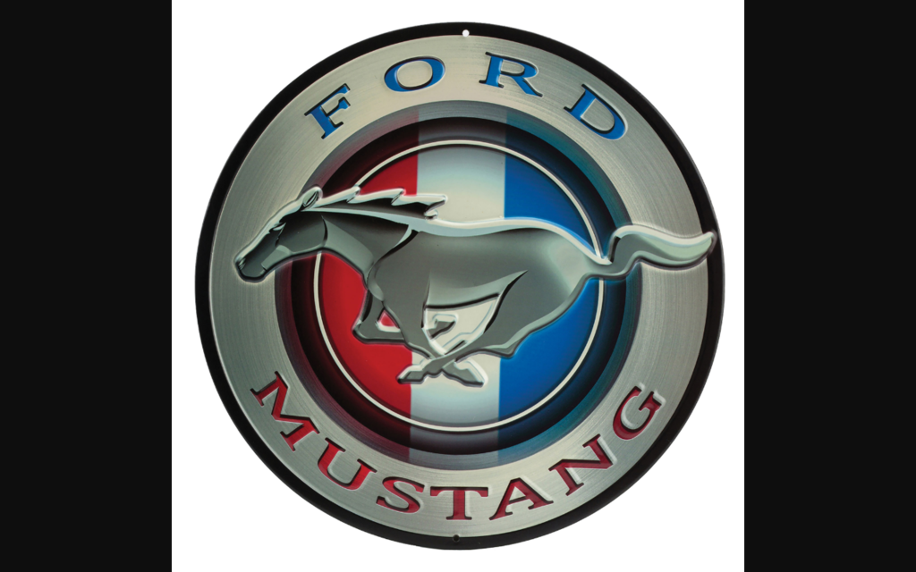 1965-2021 Ford Mustang Die Cut Embossed Tin - Ford Mustang Round