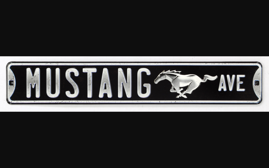 1965-2021 Ford Mustang Die Cut Embossed Tin - Mustang Ave.