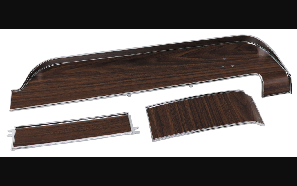 1968-1968 Ford Mustang Deluxe Dash Panel Trim - 3 piece Set - W/Woodgrain Inserts