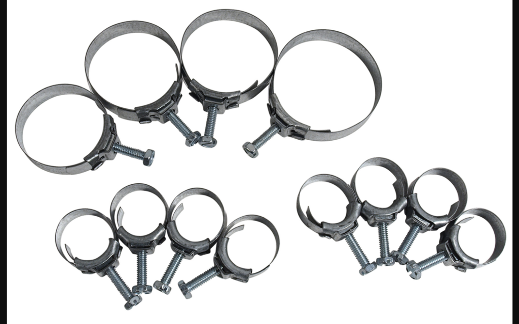 1967-1970 Ford Mustang Rad & Heater Hose Tower Type Clamp Set - 390/427/428/429ci - 12pc