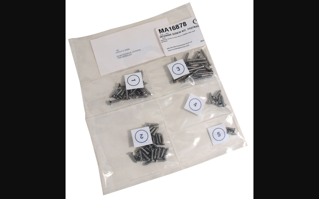 1964-1966 Ford Mustang Interior Screw Kit - Fastback