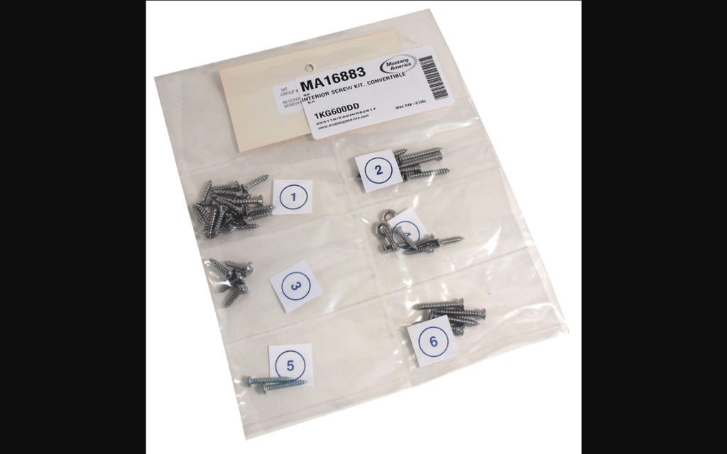 1968-1968 Ford Mustang Interior Screw Kit - Convertible