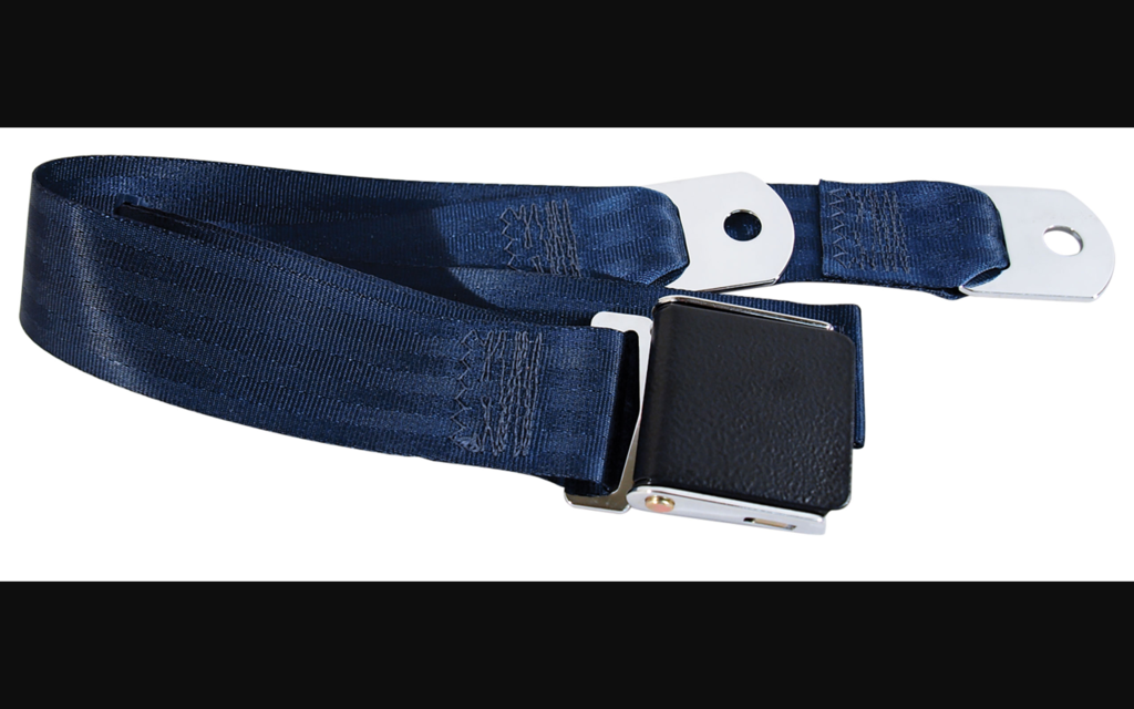 1964-1968 Ford Mustang Seat Belt - Krinkle Finish Lift Latch Dark Blue