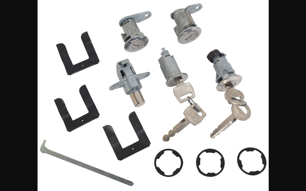 1967-1968 Ford Mustang Lock Set - IGN, Door, Trunk, Glovebox - Standard Keys