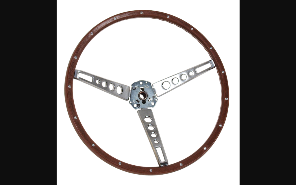 1965-1966 Ford Mustang Steering Wheel - 3 Spoke - Woodgrain