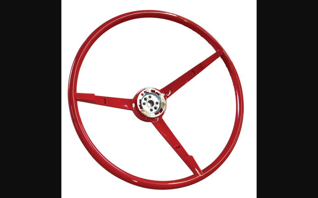 1965-1965 Ford Mustang Steering Wheel - 3 Spoke - Red