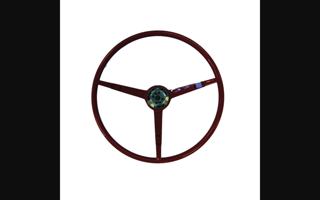 1966-1966 Ford Mustang Steering Wheel - 3 Spoke - Dark Red