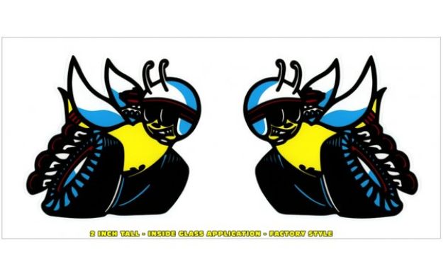 Picture of 1970 Dodge R/T Scat Pack Window Bee Decals Set - 2" Tall - Inside Application