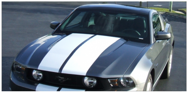 Picture of 2010-12 Mustang Lemans Racing Stripes - Tapered - Glass Roof - Low Wing - No Scoop