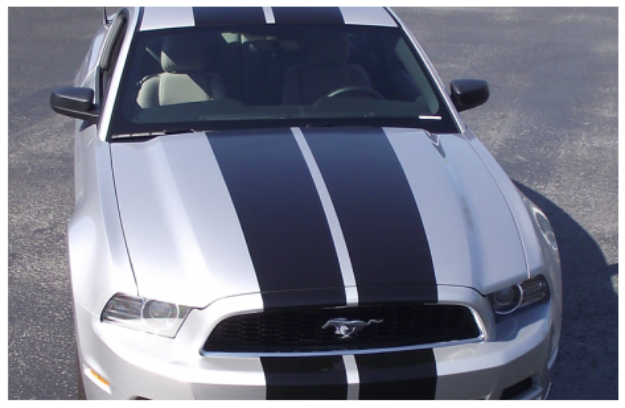 Picture of 2013-14 Mustang - Tapered Lemans Racing Stripes - Convertible High Wing