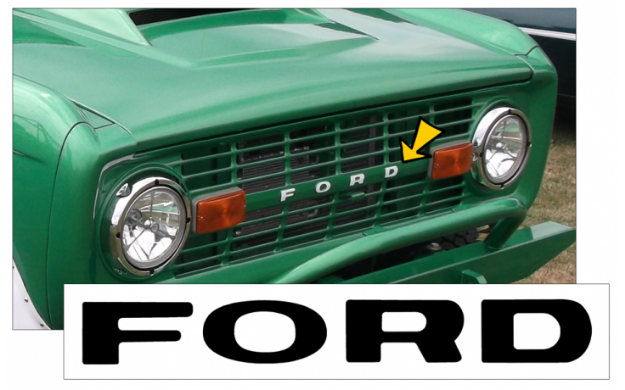 Picture of 1964-75 Ford Bronco Front Grill Letter Set