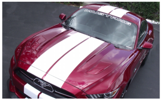Picture of 2015 Mustang - 10" Lemans Straight Dual Racing Stripes - Coupe - No Wing - XM Antenna